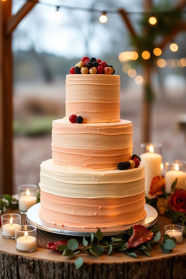 Ombre Peach Cake, wedding cake trend, wedding cake