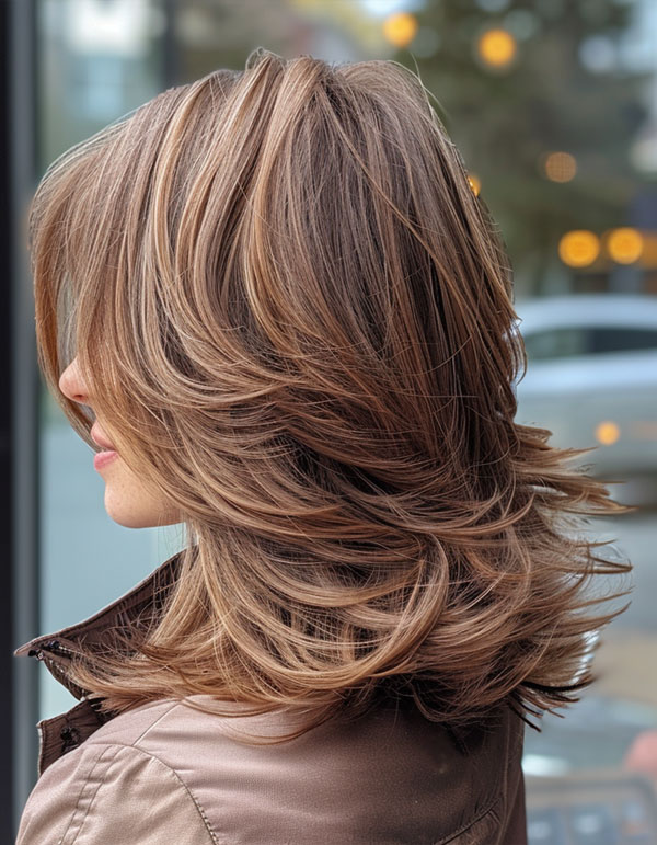 33 Mid-Length Layered Haircuts : Sunlit Layers 