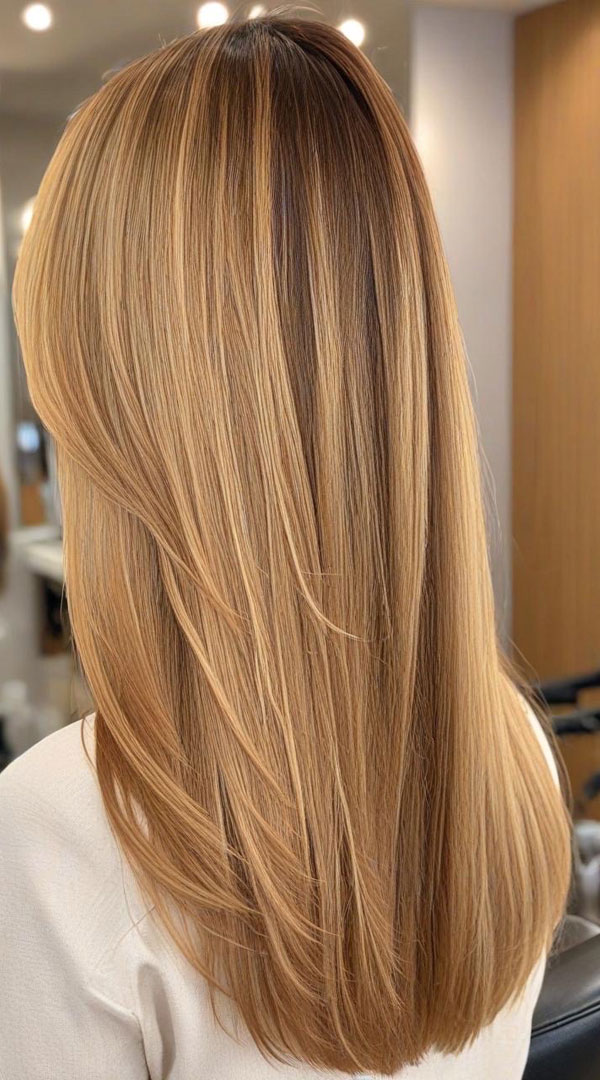 65 Stunning Autumn Hair Colour Shades : Golden Honey Balayage