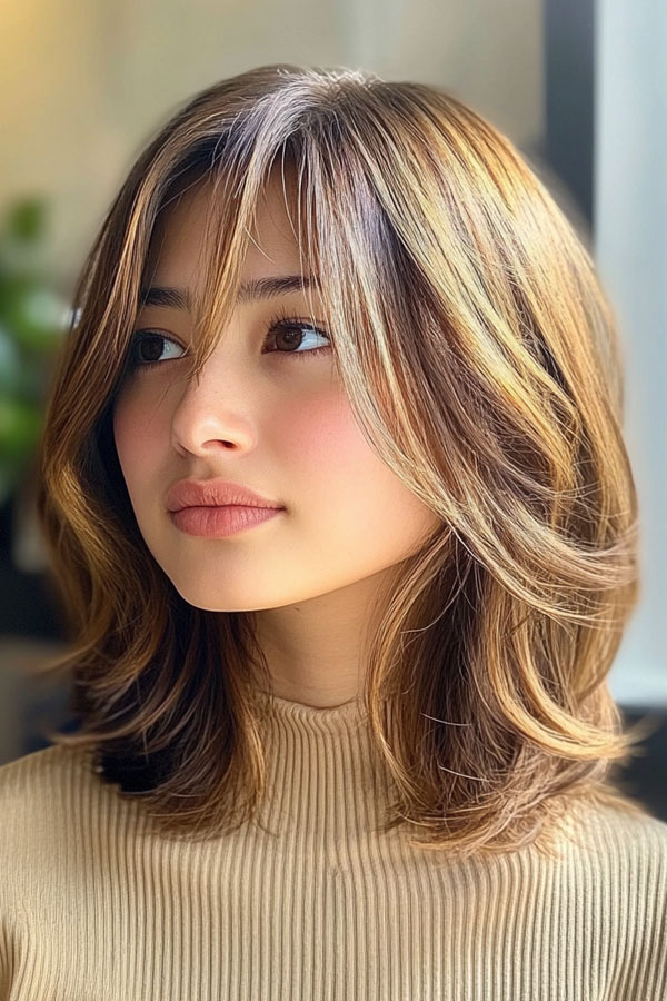 40 Layered Bob Haircuts to Try Now : Subtle Layered Bob with Face-Framing Highlights