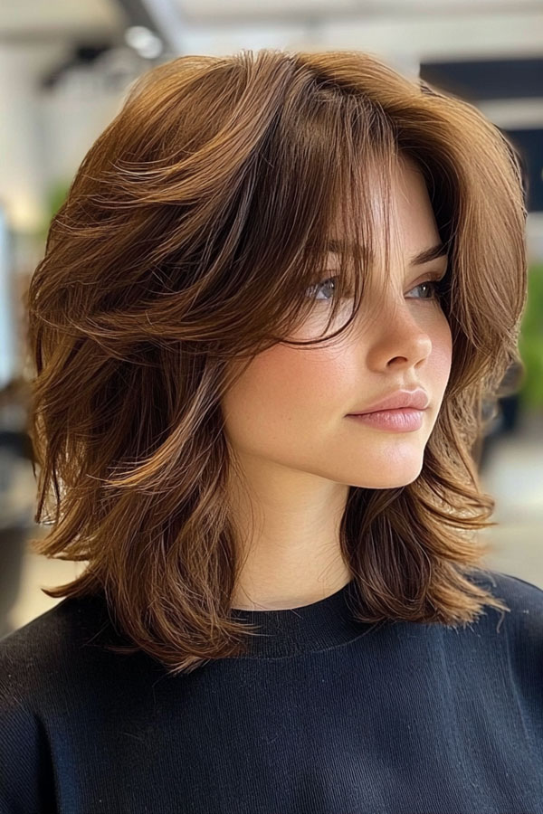 50 Effortless Shag Haircuts To Rock : Sophisticated Layered Lob