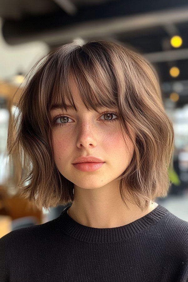 Soft Blunt Bob with Bangs