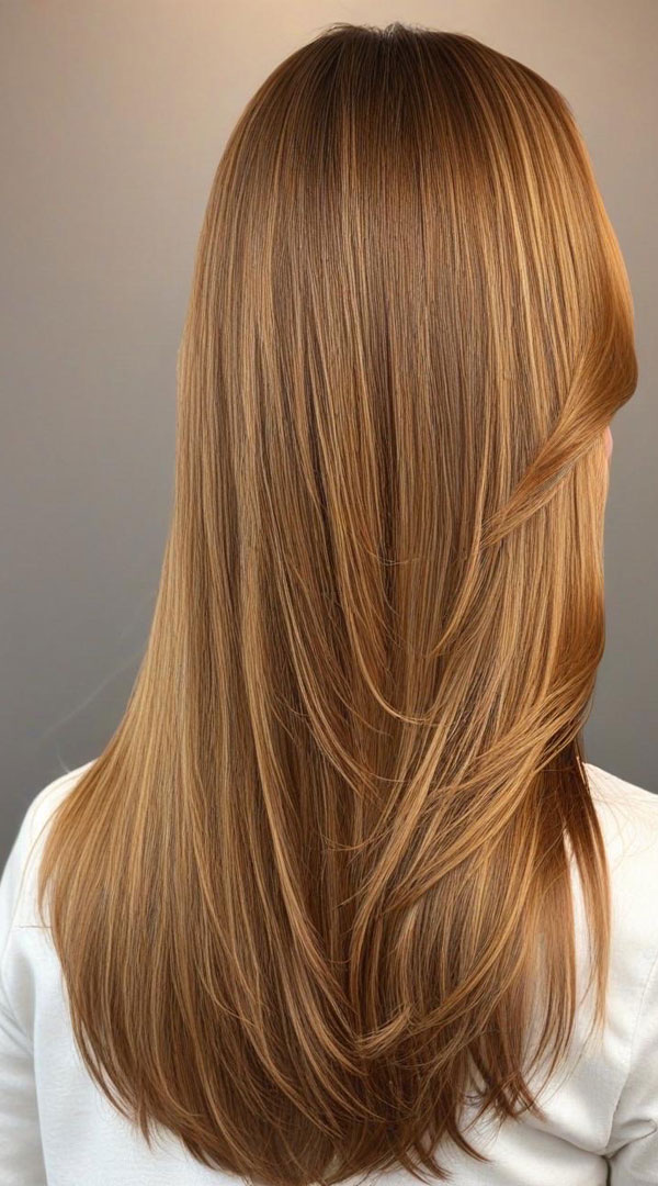 65 Stunning Autumn Hair Colour Shades : Honey Glaze Layers