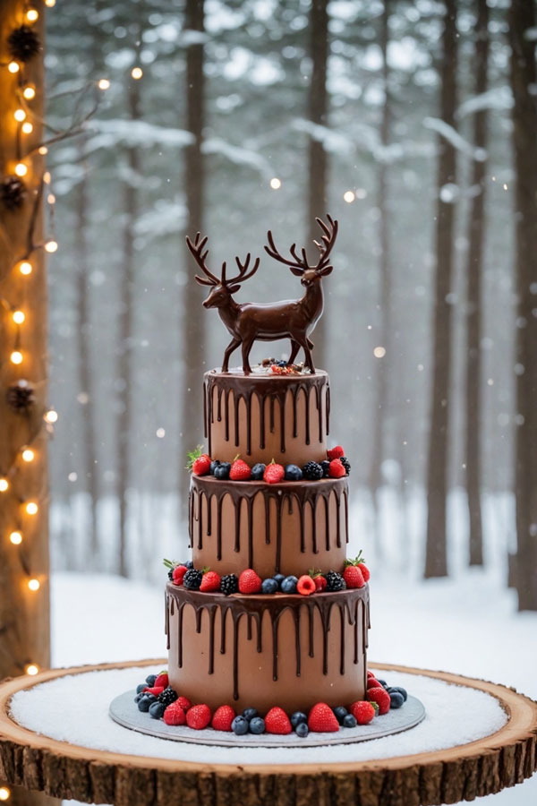 Winter Woodland wedding cake, wedding cake, wedding cake trends