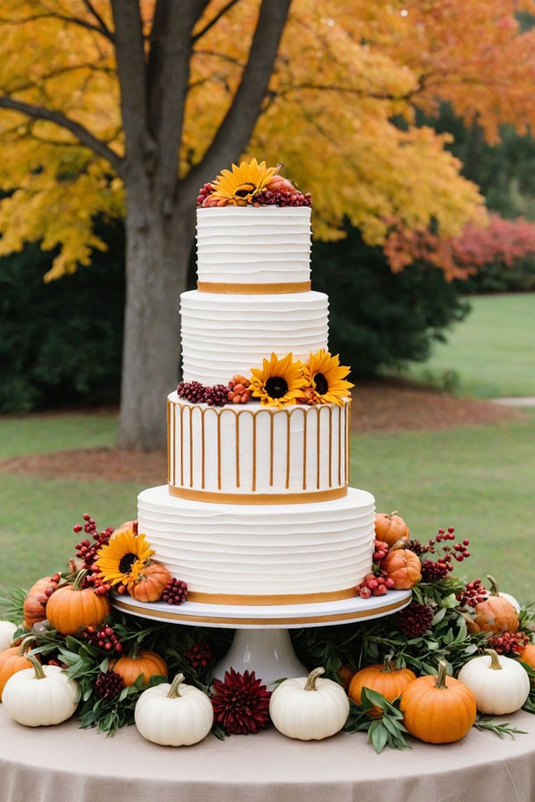 Autumn Harvest Charm Cake, wedding cake, wedding cake trends