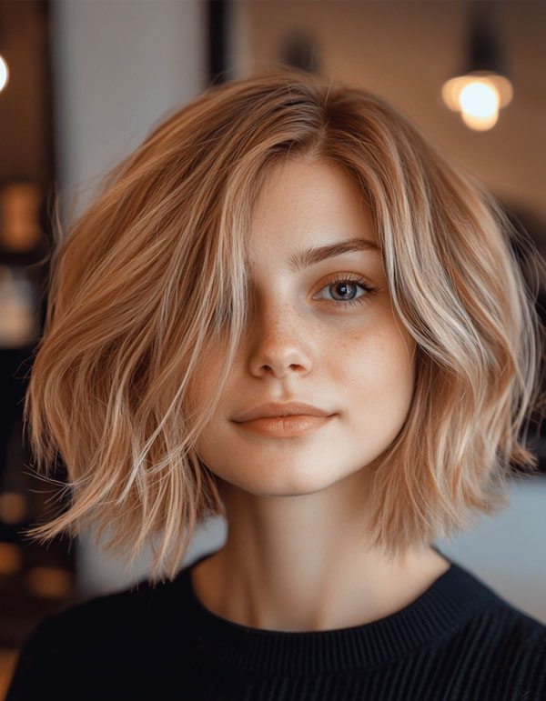 35 Effortless Chic Bob Hairstyles : Beachy Blonde Bob