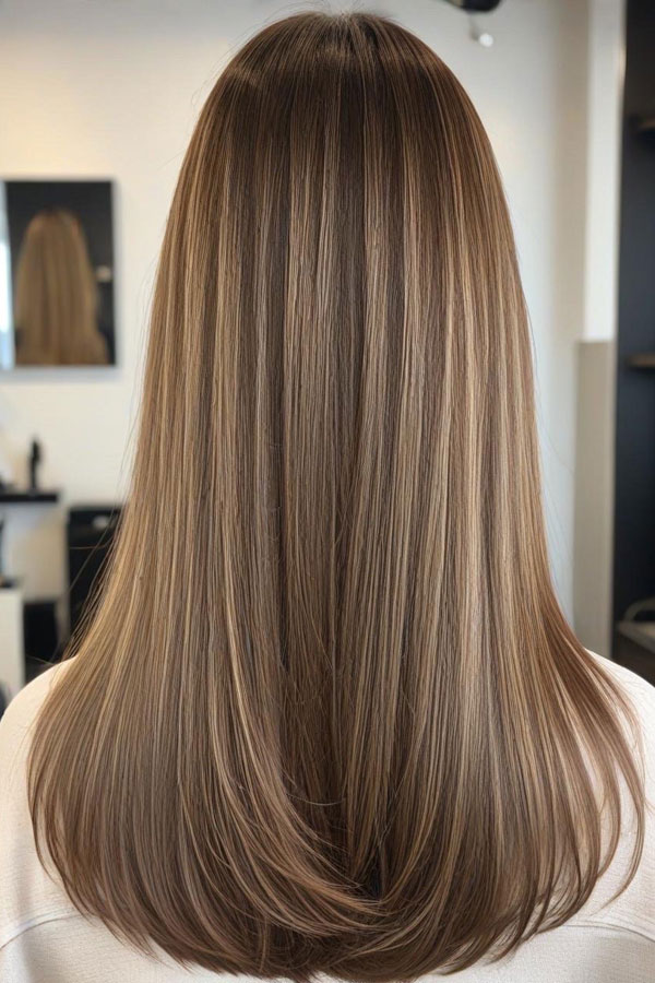 65 Stunning Autumn Hair Colour Shades : Soft Ash Brown Straight Long Hair