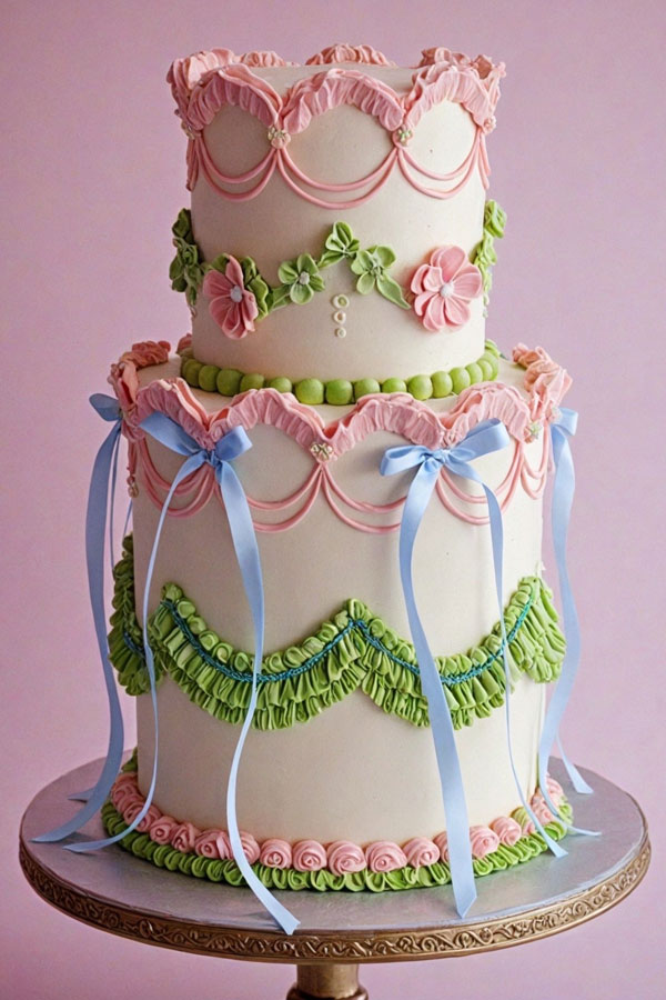 Pastel Regency Romance Cake, wedding cake trend, wedding cake