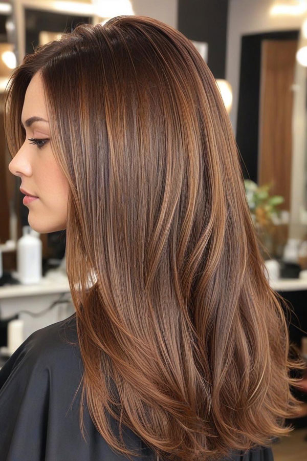 65 Stunning Autumn Hair Colour Shades : Warm Caramel Highlights