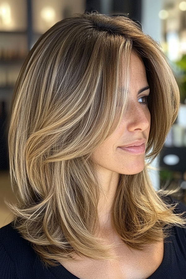 40 Layered Bob Haircuts to Try Now : Layered Ash Blonde Lob with Feathered Ends