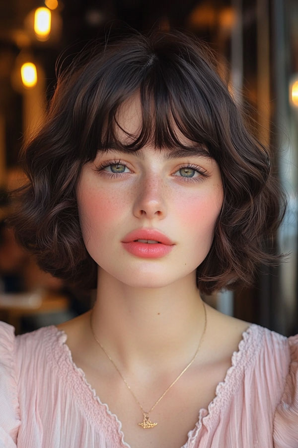 33 Chic Parisian French Bob Haircuts : Soft Romance Chocolate Brown Hair