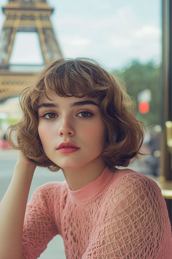 33 Chic Parisian French Bob Haircuts : Warm Caramel Waves