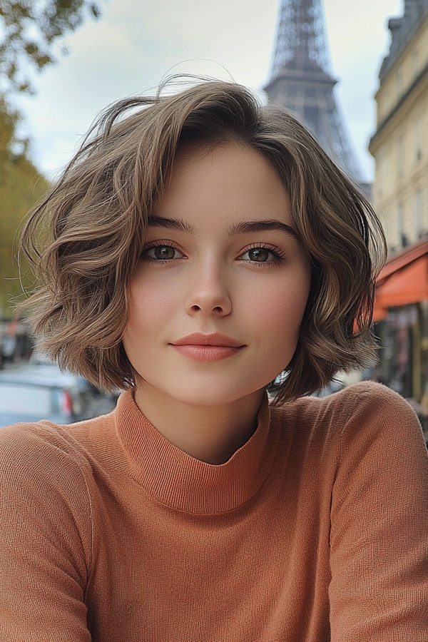 Autumnal Chic Tousled French Bob