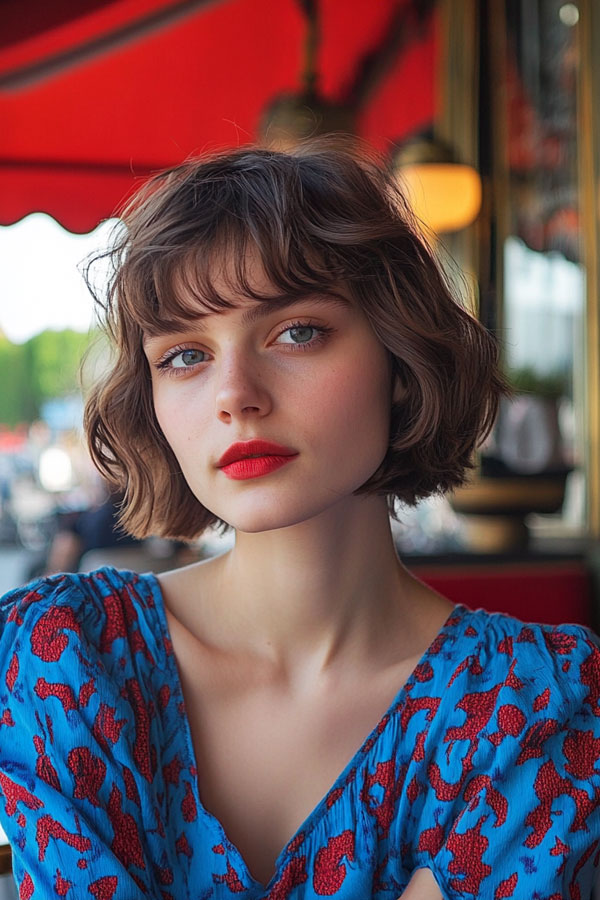 Bold Textured Waves, french bob haircut, bob with bangs