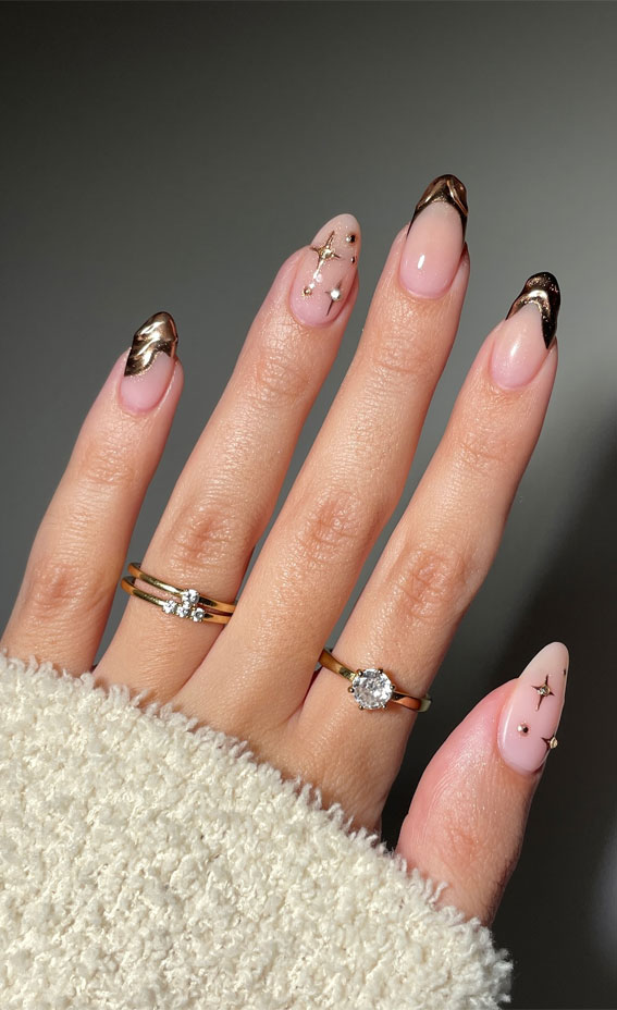 25 Stylish Autumn Nails To Make A Statement : 3D French Tips & Cosmic Charm