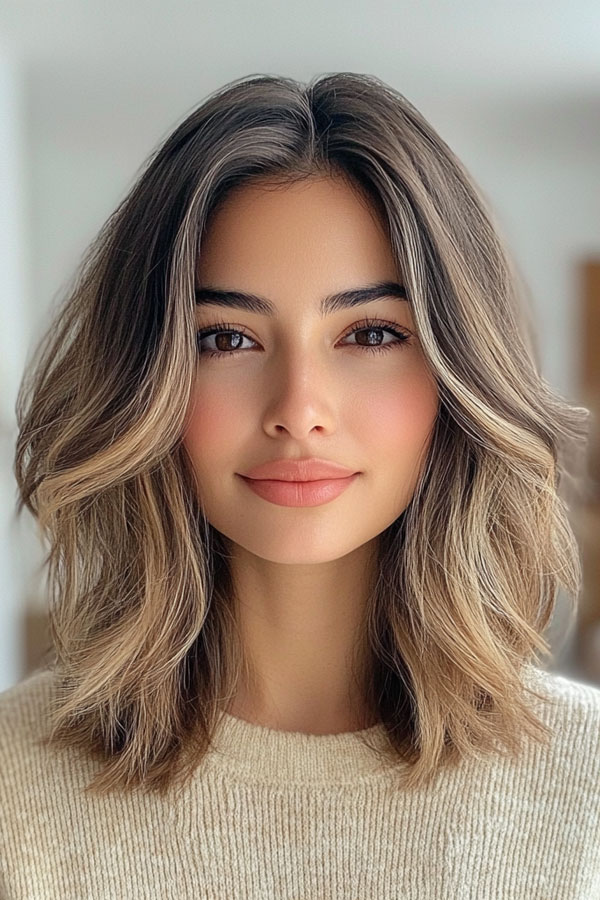 25 Medium-Length with Beautiful Hair Colours : Ash Blonde Dimensions