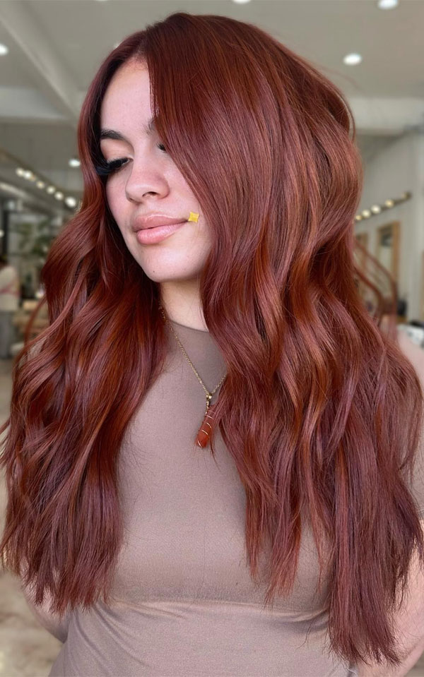 Autumn Spice Waves, red hair colour, fall hair color, autumn hair colour