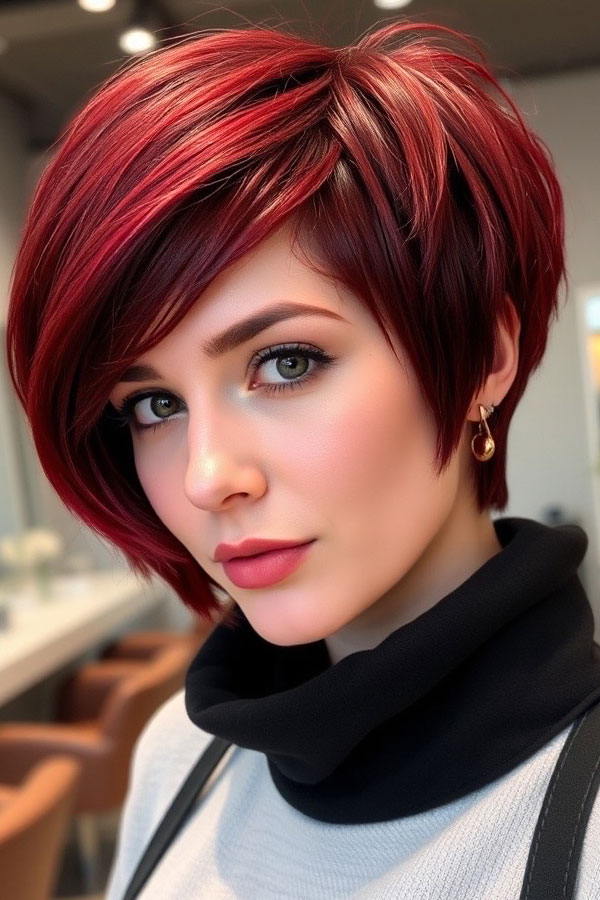 30 Radiant Red Hair Shades for Autumn : Cherry Spice Pixie