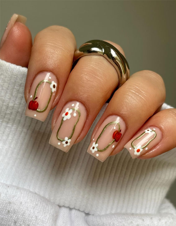 25 Stylish Autumn Nails To Make A Statement : Fall Garden Charm