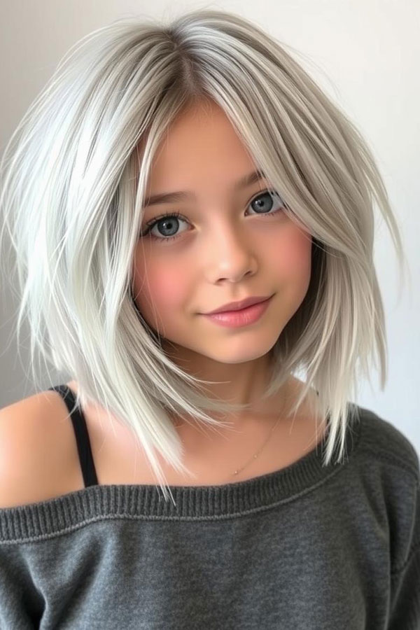 30 Short Shag Hairstyles for an Edgy Vibe : Platinum Bob Shag