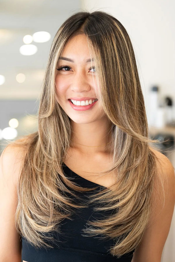 Soft Blonde Layers with a Face-Framing Finish, Chic Long Layered Haircuts for Straight Hair, long layers, long layered haircuts