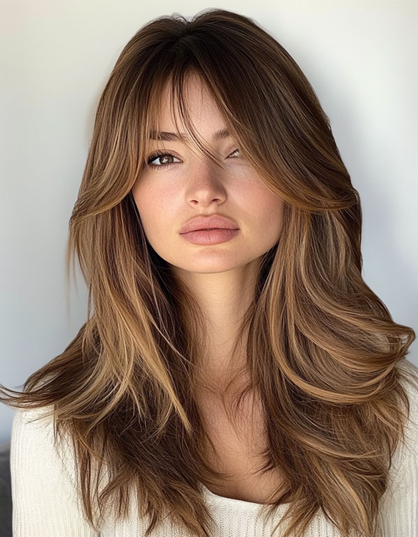 35 Effortless Rock Star Layered Haircuts : Soft Caramel Layered Haircut for Long Hair