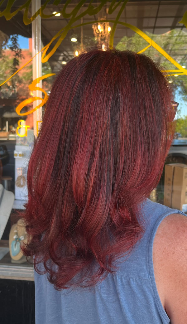 Subtle Crimson Soft Waves, fall hair color, autumn hair colour