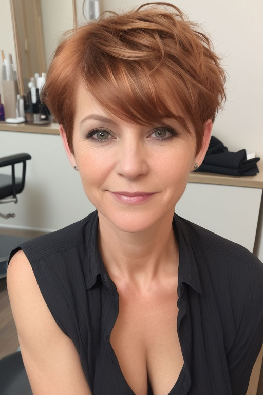 55 Pixie Colours for Women Over 50 : Textured Ginger Pixie