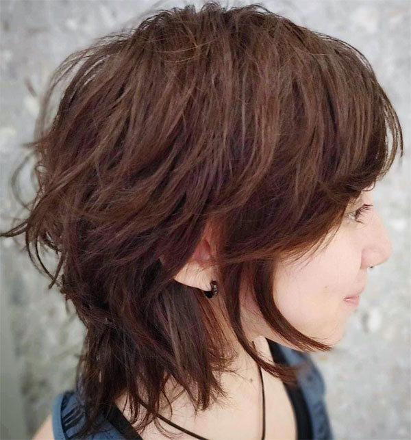 30 Short Shag Hairstyles for an Edgy Vibe : Textured Shaggy Wolf Cut