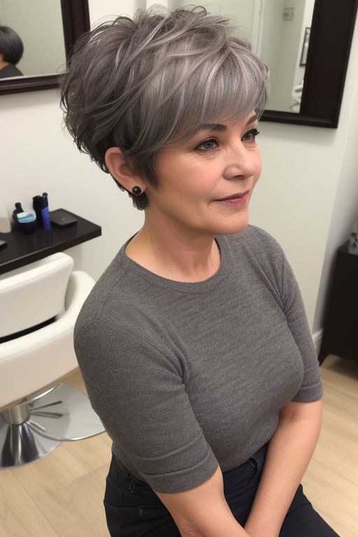 55 Pixie Colours for Women Over 50 : Textured Steel Grey Pixie