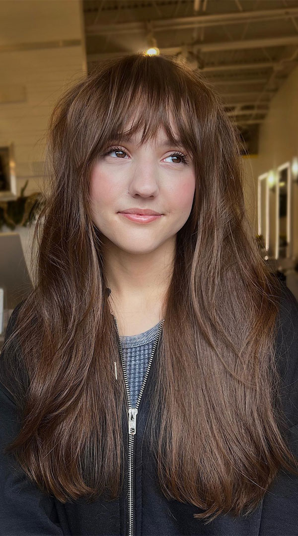 Wispy Layers with Soft Bangs, Chic Long Layered Haircuts for Straight Hair, long layers, long layered haircuts