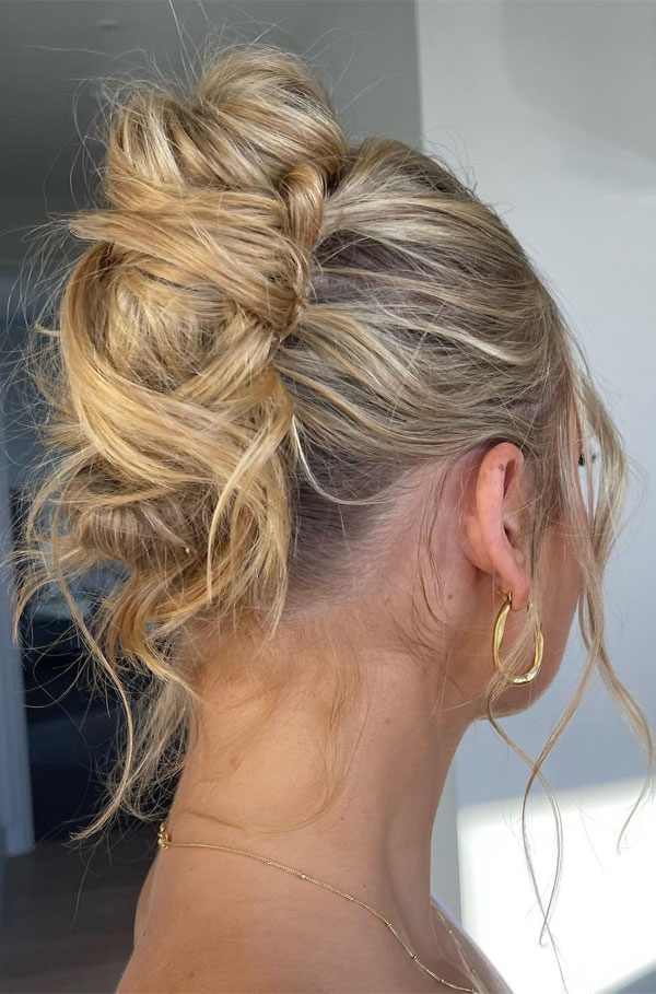 90s Inspired Messy Updo, Updo Hairstyle, updo wedding hairstyle