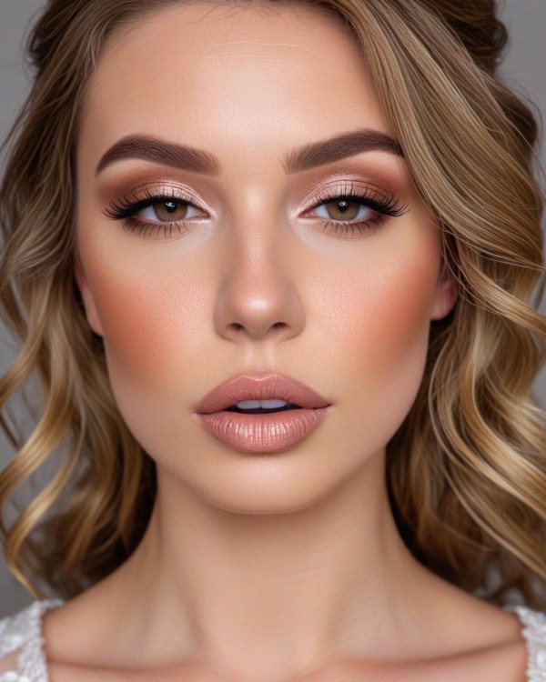 Honey Blonde and Soft Peach Bridal Look, Bridal Makeup Looks for Every Hair Colour, bridal makeup, wedding makeup, soft glam bridal makeup