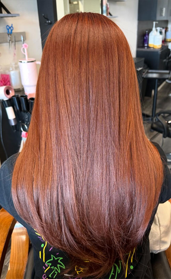 30 Best Hair Colours for Autumn and Winter : Rich Chestnut Shine