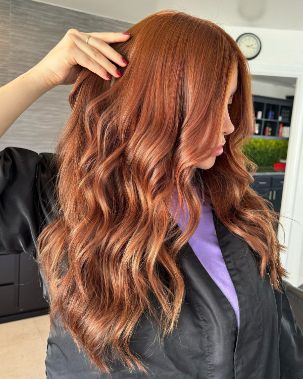 Copper sunset hair colour , best hair colour for autumn and winter