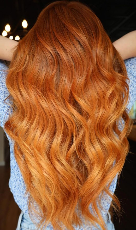 Vibrant Tangerine Waves, best hair colour for autumn and winter