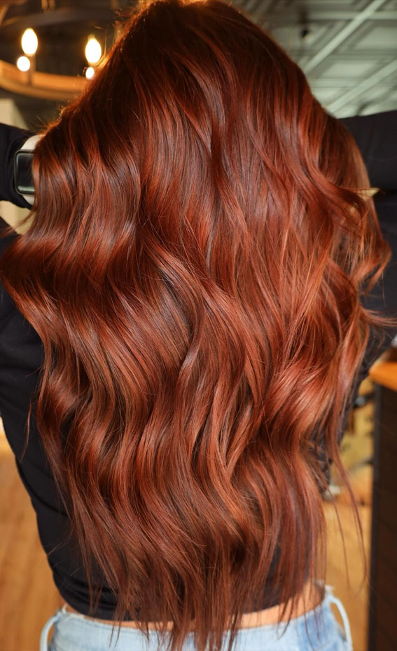 Rich Auburn Waves, best hair colour for autumn and winter