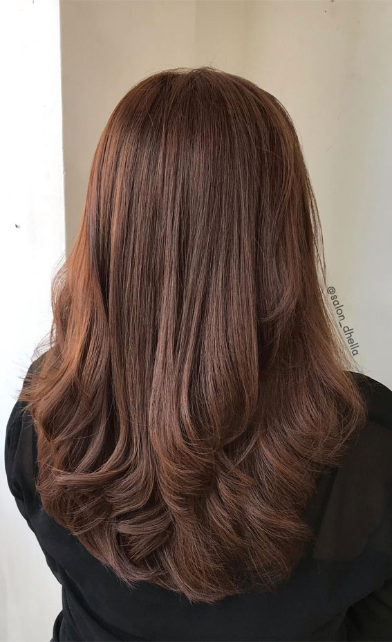 30 Subtle Hair Colour Ideas to Try : Warm Chestnut Brown