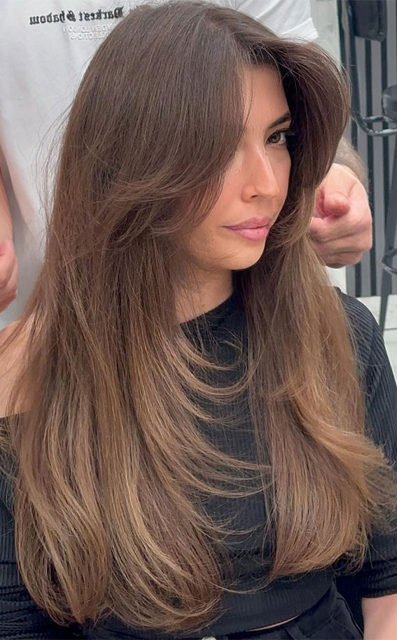 30 Subtle Hair Colour Ideas to Try : Ashy Brunette Layers