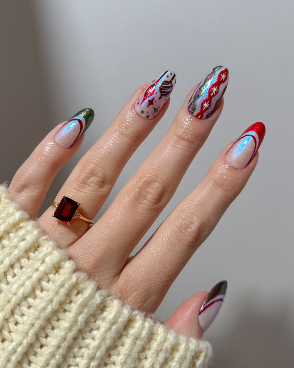 From Subtle to Sparkly Christmas Nails That Wow : Festive Whimsy & Sparkle