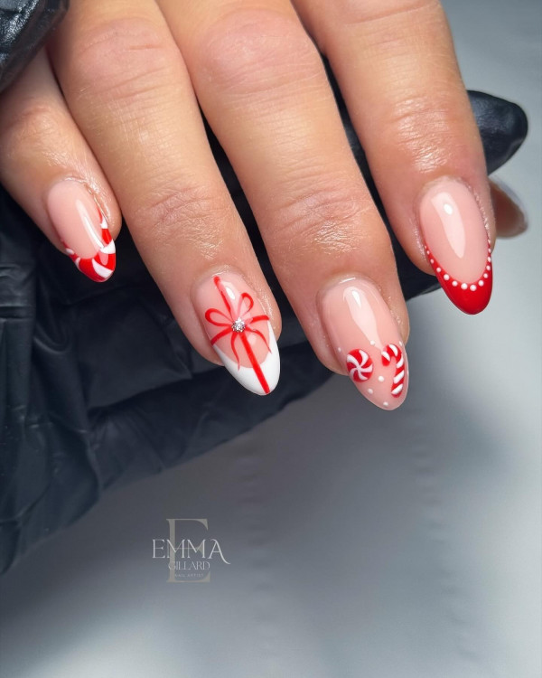 From Subtle to Sparkly Christmas Nails That Wow : Candy Cane Christmas Nails