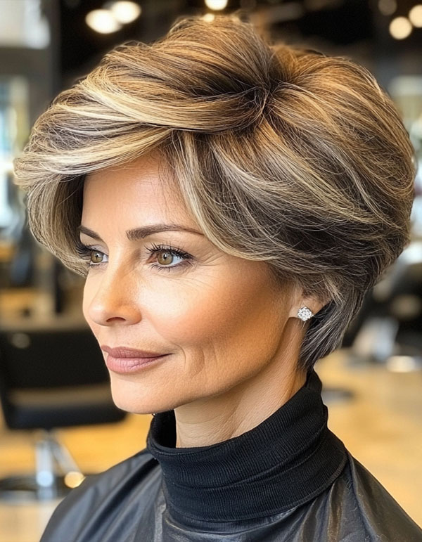 38 Pixie Bob Haircuts For Woman Over 50 : Ash Blonde Pixie Bob with Volume