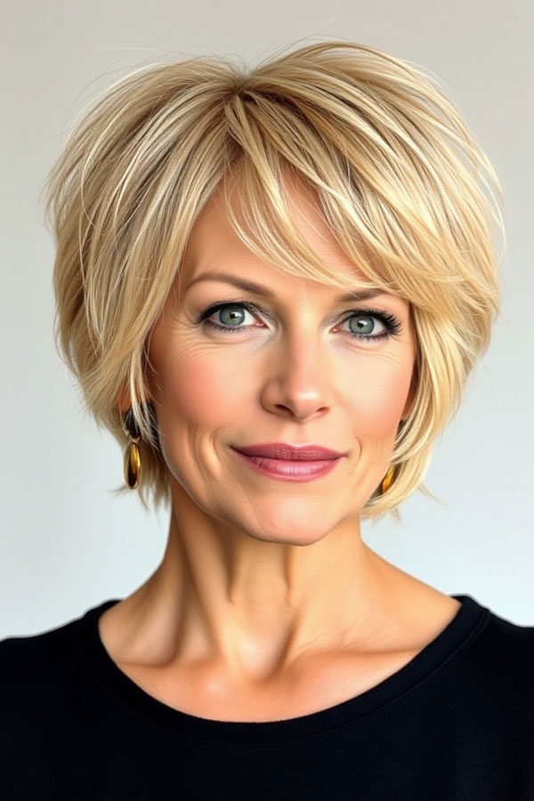 38 Pixie Bob Haircuts For Woman Over 50 : Golden Blonde Bixie with ...