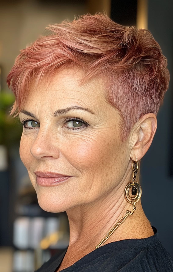 Short Haircut for Women Over 60 with Glasses | Bixie, Long Pixie