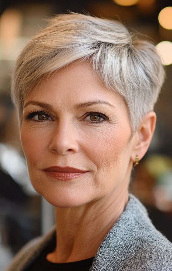 32 Pixie Haircuts for Women Over 60 : Modern and Low Maintenance Pixie Cut 