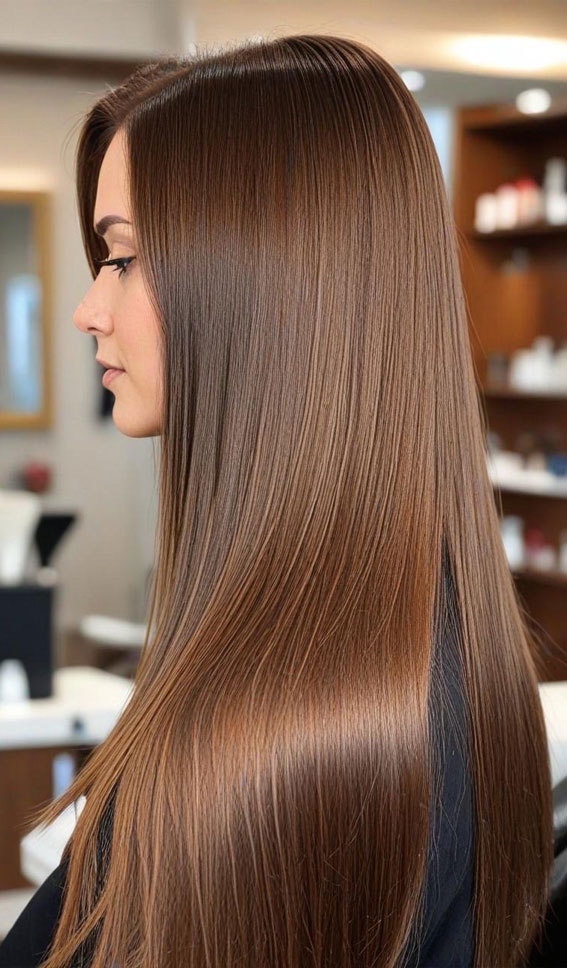 50 Stunning Hair Colours For Women : Espresso Brown with a Sleek, Glossy Finish