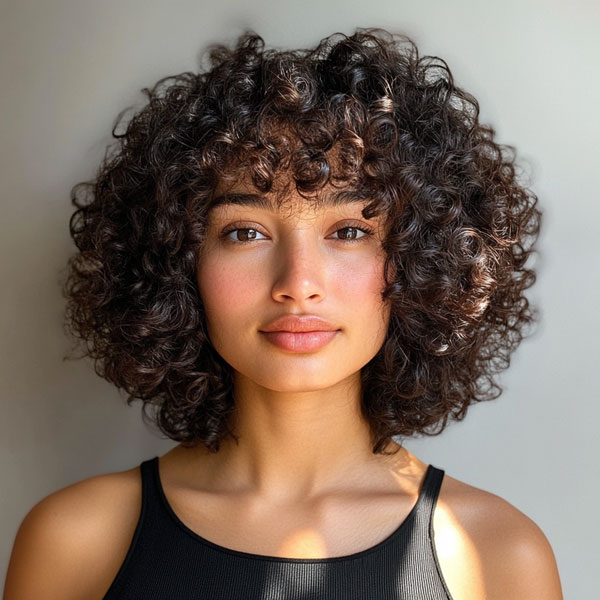 Natural Curls with Rounded Shape, Medium Length Curly Hairstyles, Shoulder length curly hair with layers, Medium length curly hairstyles, Medium length curly hairstyles for women, Loose curls Hairstyles for medium hair, Medium length curly hair Photos, Haircuts for semi curly hair Female, curly hairstyles