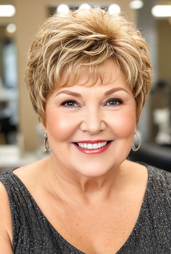 Soft Blonde Pixie with Feathered Fringe, Pixie Haircuts for Older Women with Fringe, Pixie Haircuts for Women over 60, Pixie Haircuts for Older Women with Fine Hair, Pixie Haircuts for Ladies over 60, Pixie Haircuts with Fringe