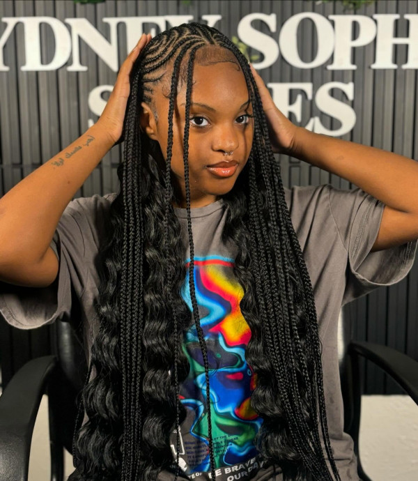 22 Gorgeous Fulani Braids With Curls for a Trendy Look : Edgy Fulani Waves