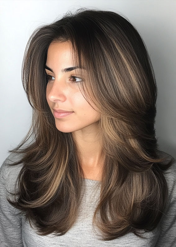 32 Hot Cappuccino Brunette Hair Colour Ideas : Radiant Cappuccino Brunette Layers